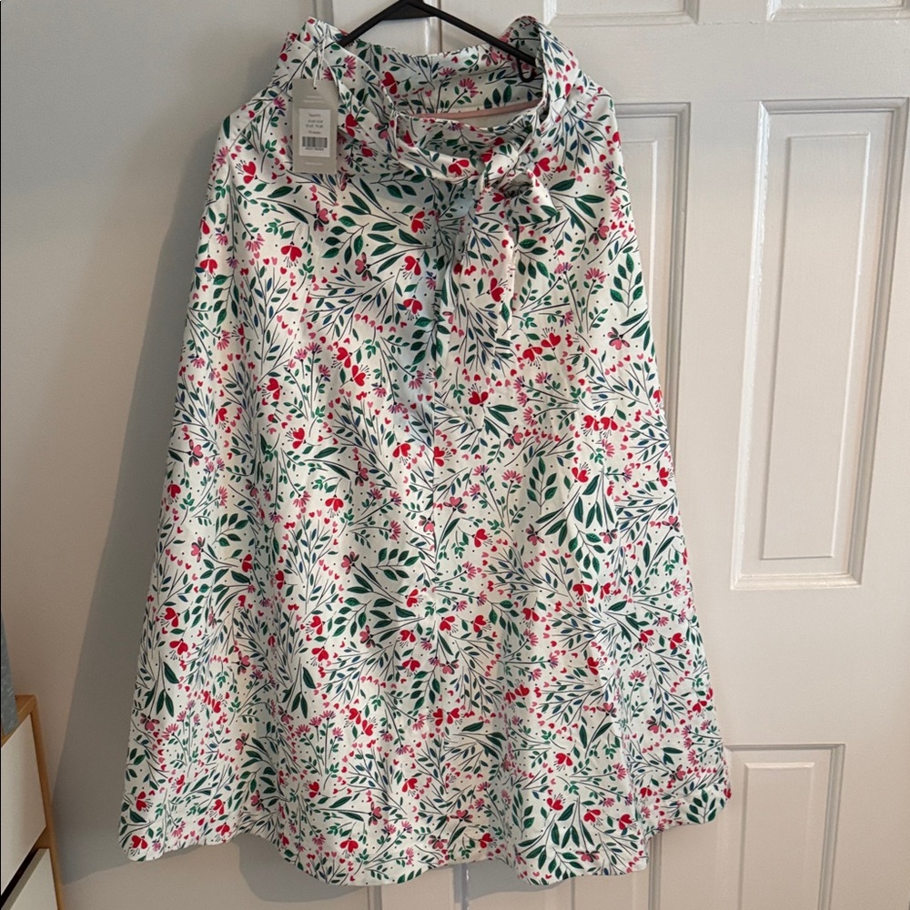 Boden Floral Maxi Skirt - White, Green, Red